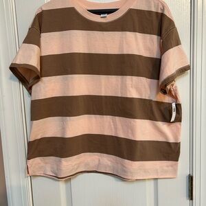 Old Navy Pink and Brown Short Sleeve Tee